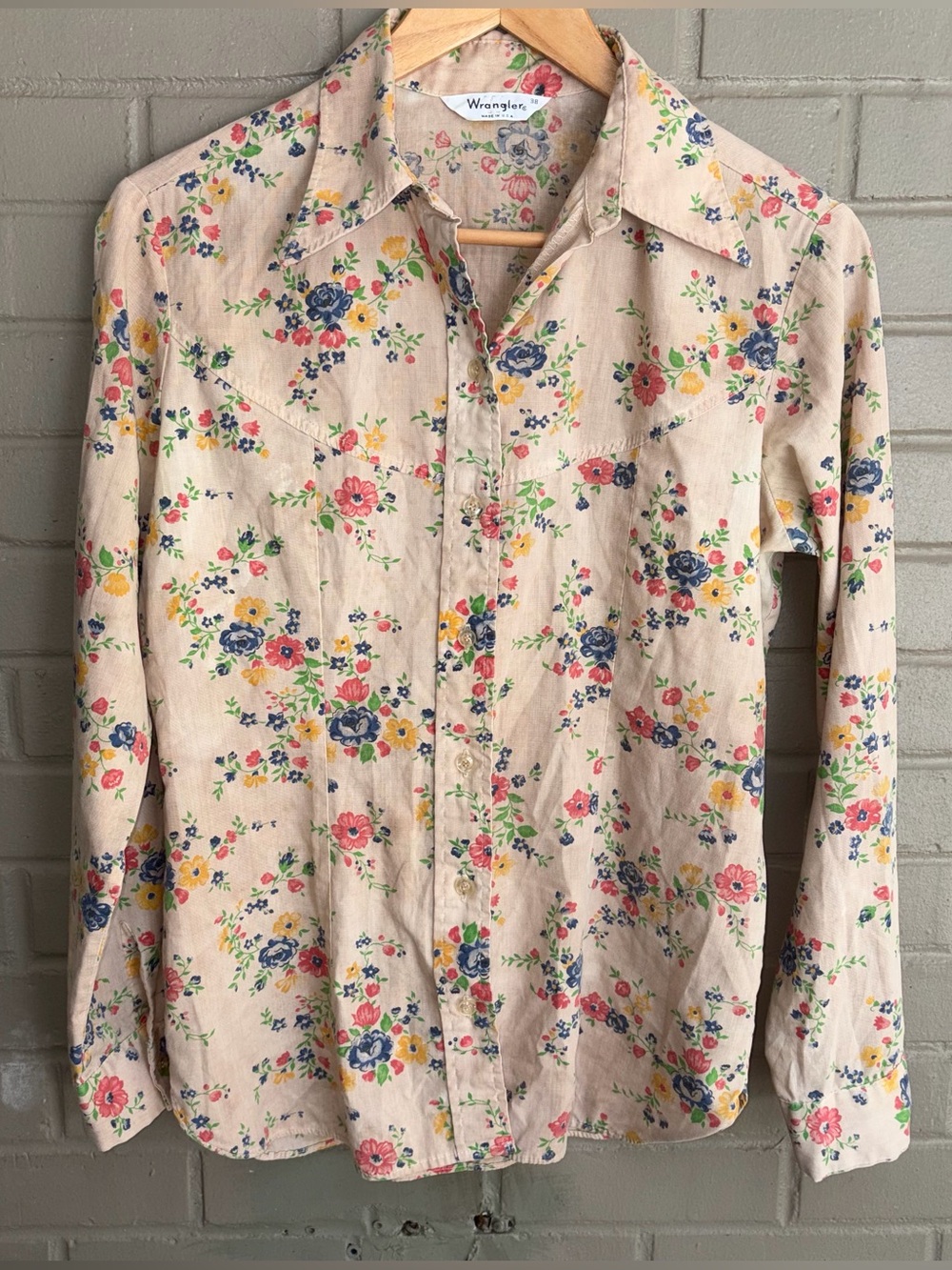 Vintage Womens Wrangler Floral Western Shirt M